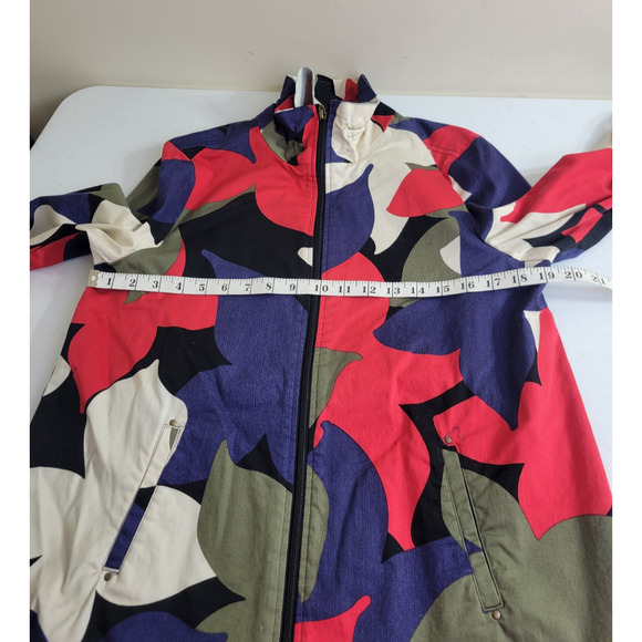 Multiples Red Floral Zip Front Relaxed Long Sleeve Jacket Women's Size Medium - Picture 3 of 12